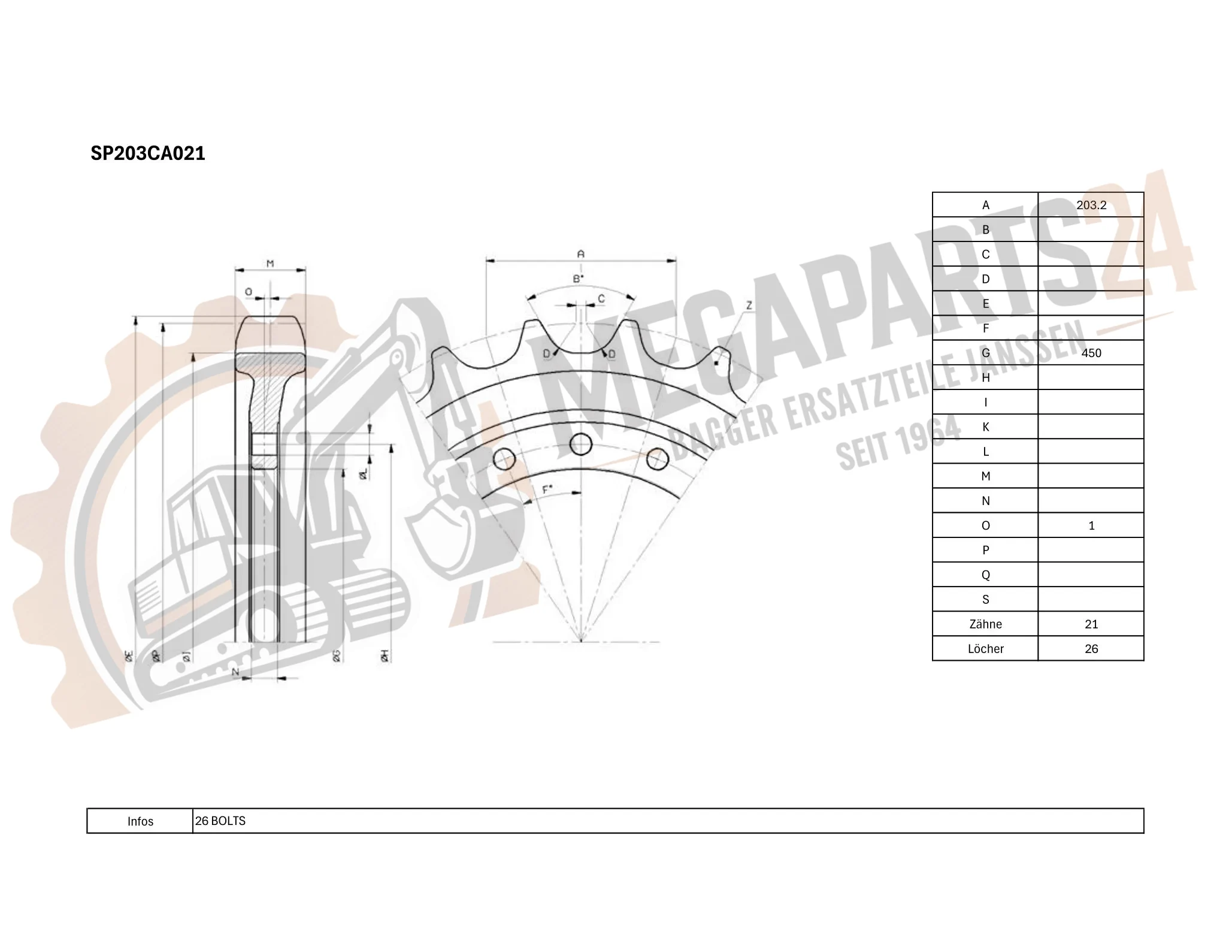 Antriebsrad CASE CX300C NLC TIER IV - Turas