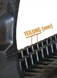 Gummikette Teilung messen Gummikette Teilung messen