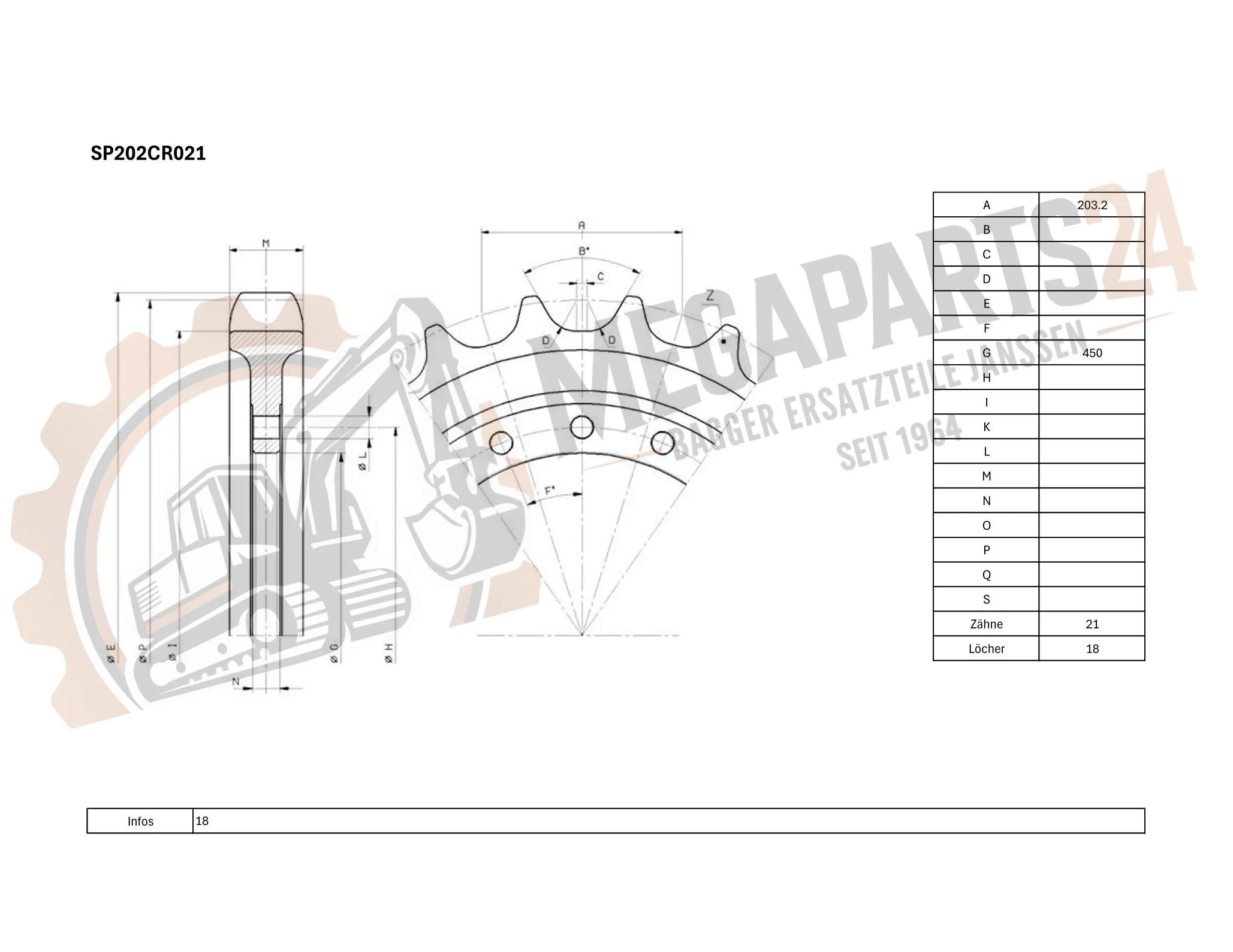 Antriebsrad CATERPILLAR 330F MBX SERIE 1-UP - Turas